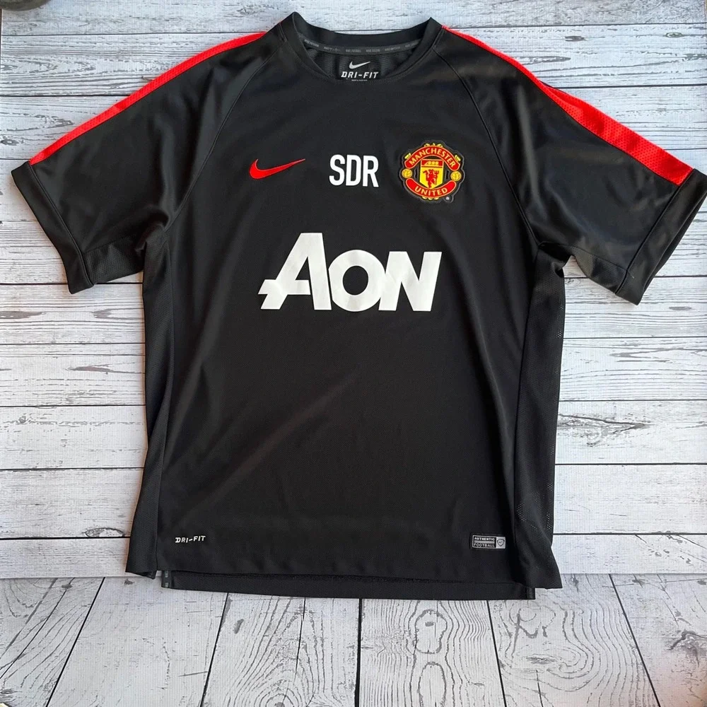 Nike Manchester United Aon Dri-FIT Training Soccer Jersey Black Red XL Blokecore